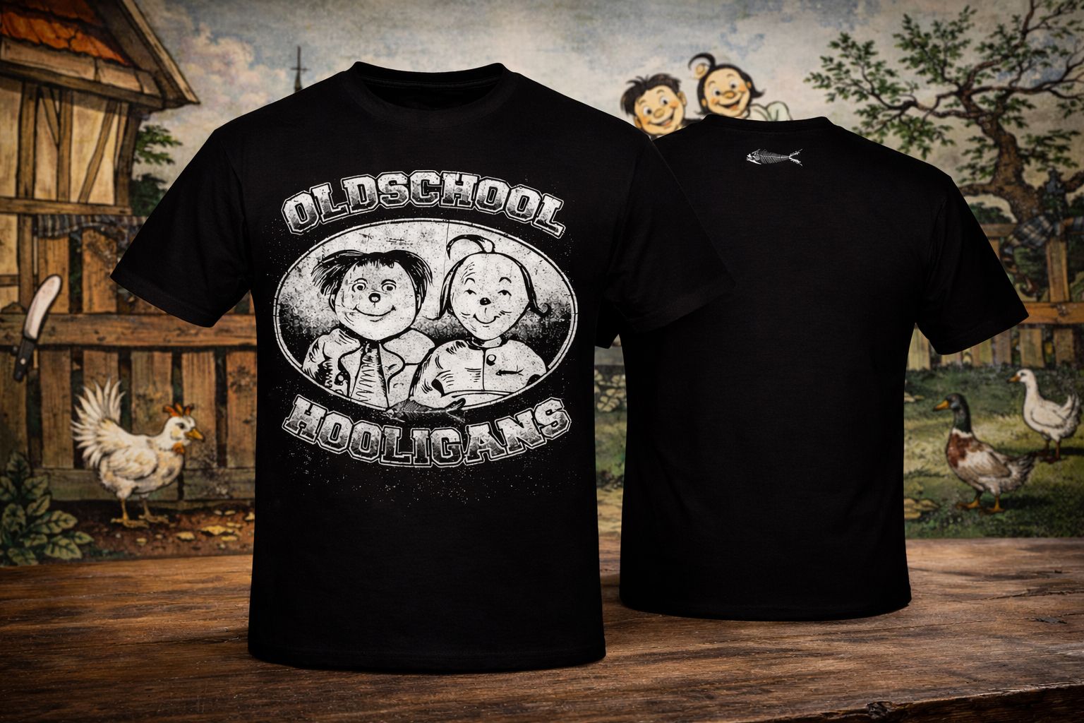 T- Shirt Max & Moritz Oldschool Hooligans s/w