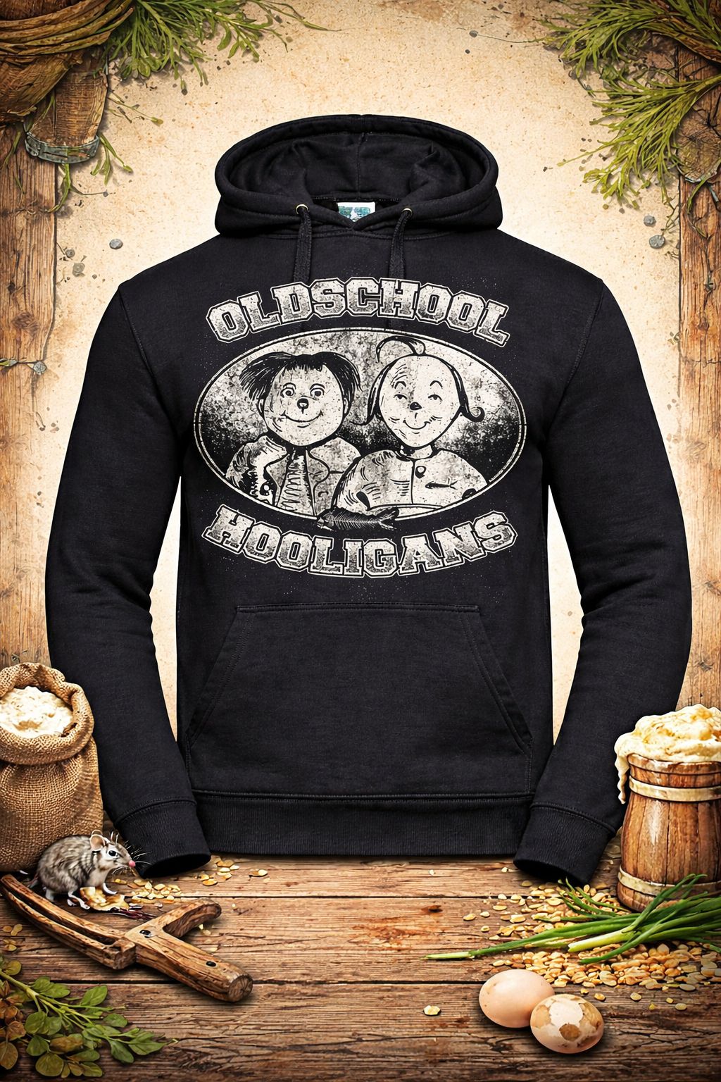 Max & Moritz Oldschool Hooligans Hoodie s/w