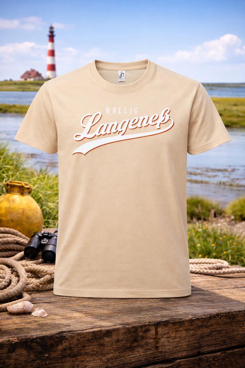 T-Shirt Hallig Langeneß Creme